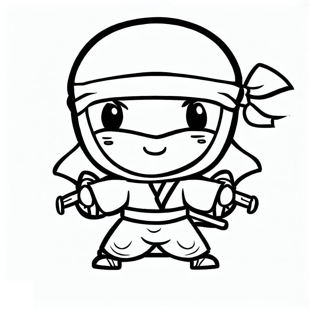 Un Ninja Très Mignon coloring page
