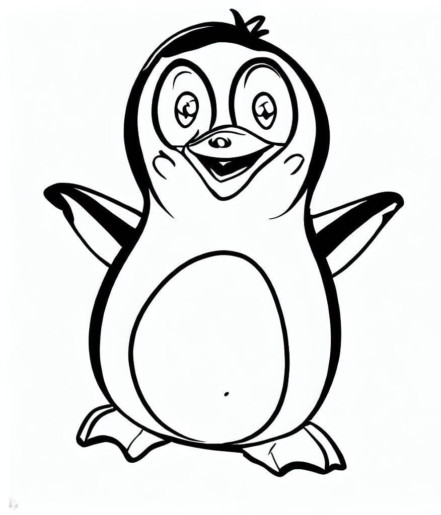 Coloriage Un Pingouin Drôle