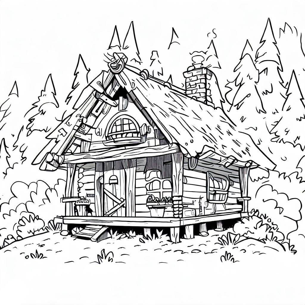 Une Belle Cabane coloring page