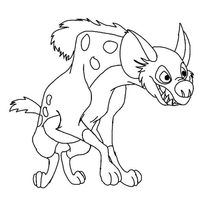 Coloriage Une Hyène Souriante