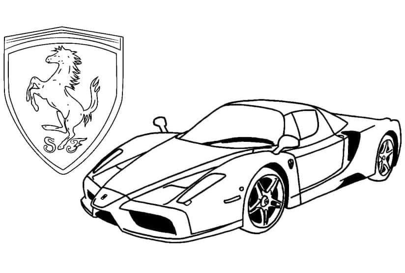 Coloriage Une Voiture Ferrari