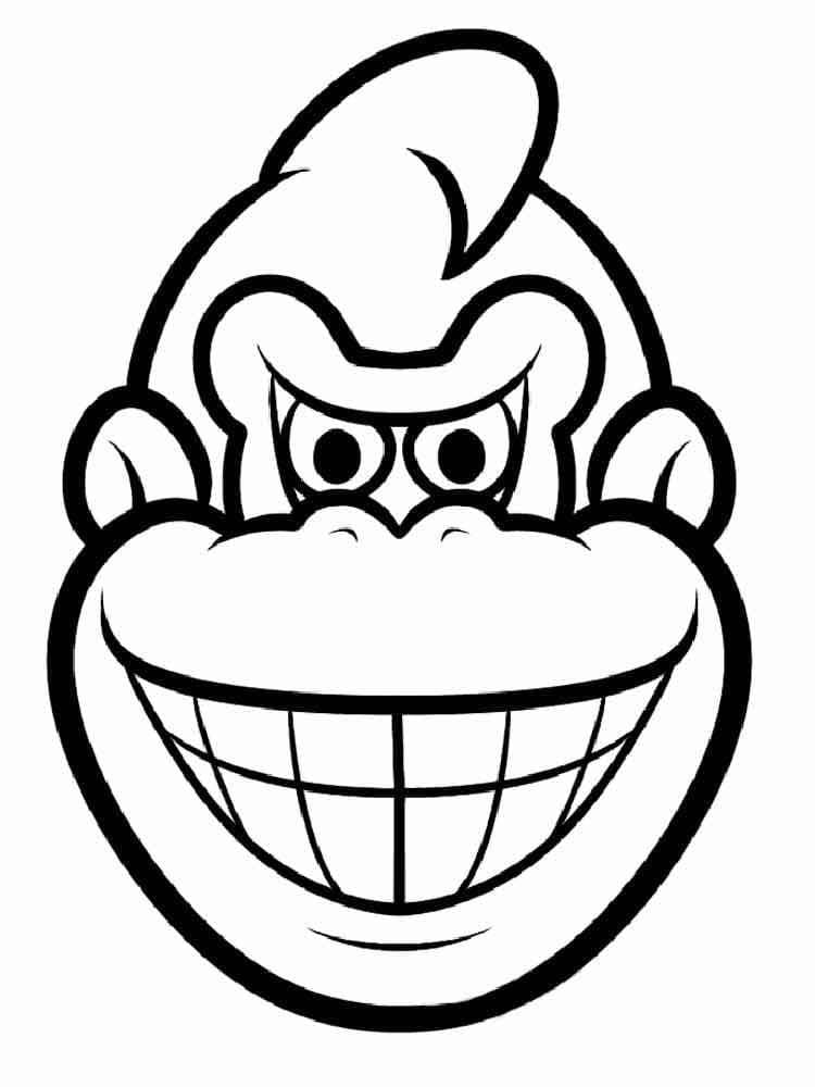 Coloriage Visage de Donkey Kong
