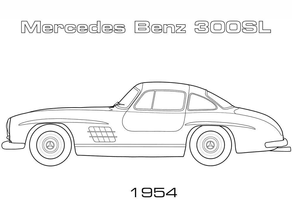 Coloriage Voiture Mercedes 300 SL