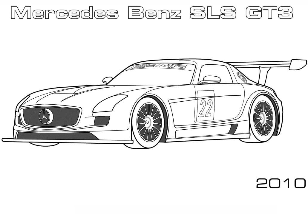 Voiture Mercedes SLS AMG GT3 coloring page
