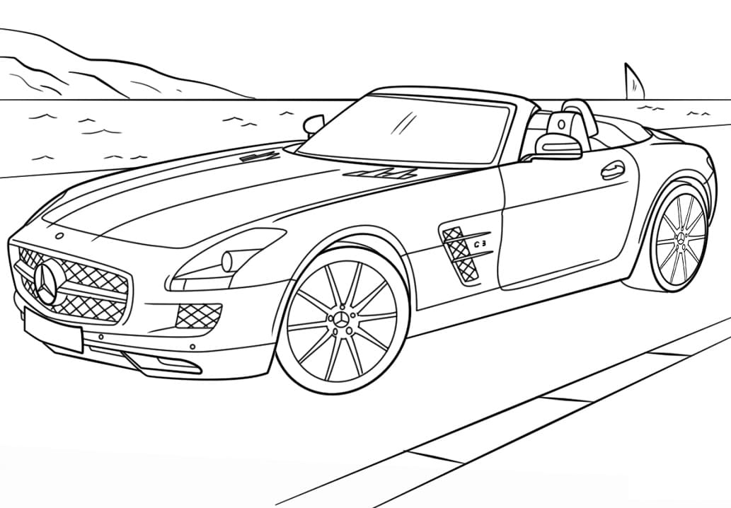 Voiture Mercedes SLS AMG coloring page