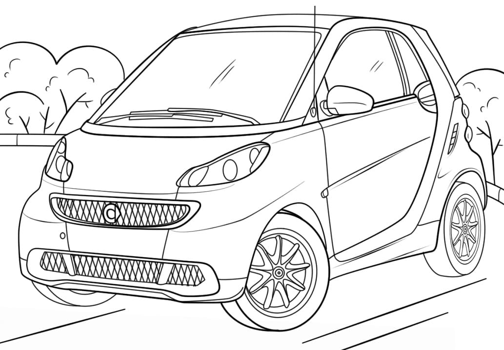 Voiture Mercedes Smart Fortwo coloring page