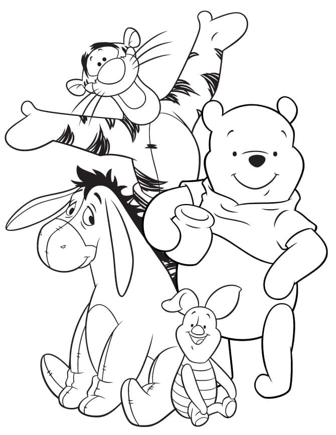 Winnie l’Ourson avec Ses Amis coloring page
