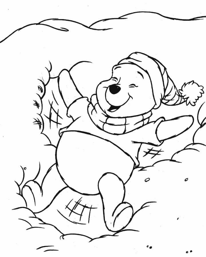 Winnie l’Ourson est Heureux coloring page
