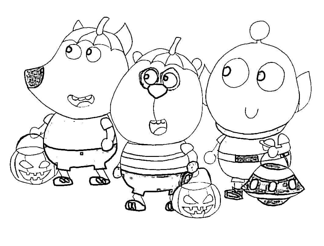 Wolfoo à Halloween coloring page