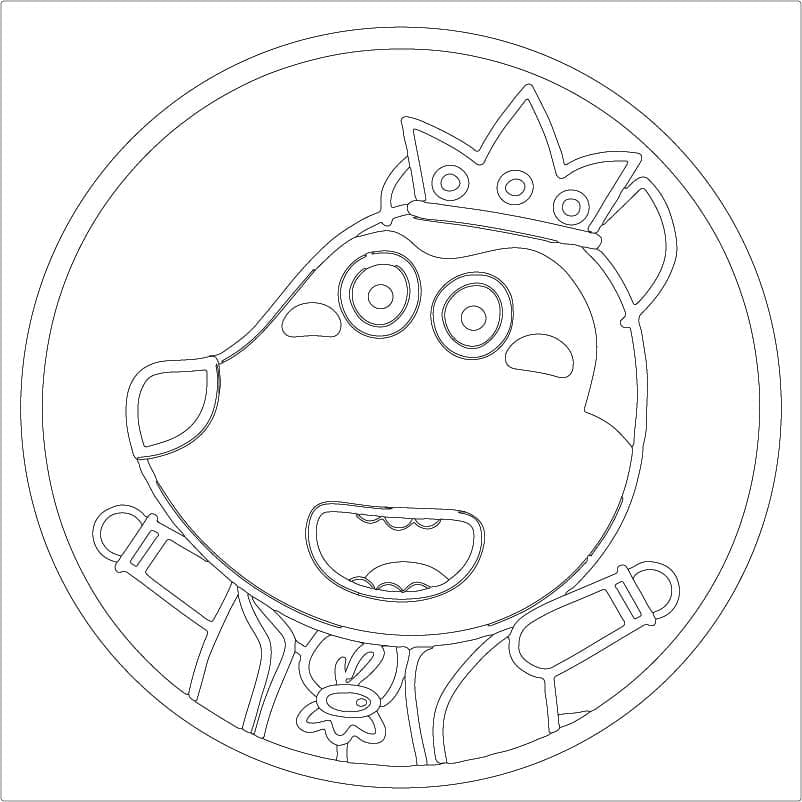 Wolfoo avec Couronne coloring page