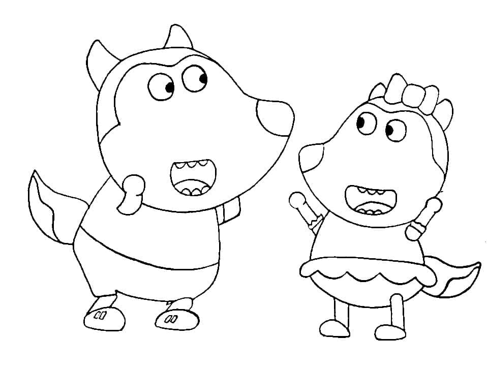 Wolfoo avec Lucy coloring page