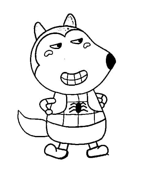 Wolfoo Heureux coloring page