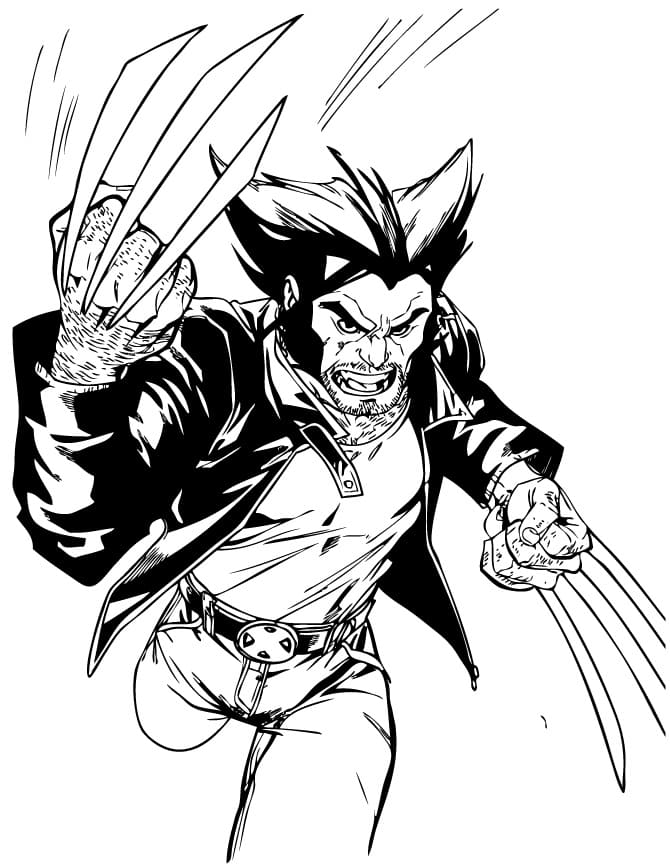 Wolverine dans X-Men coloring page