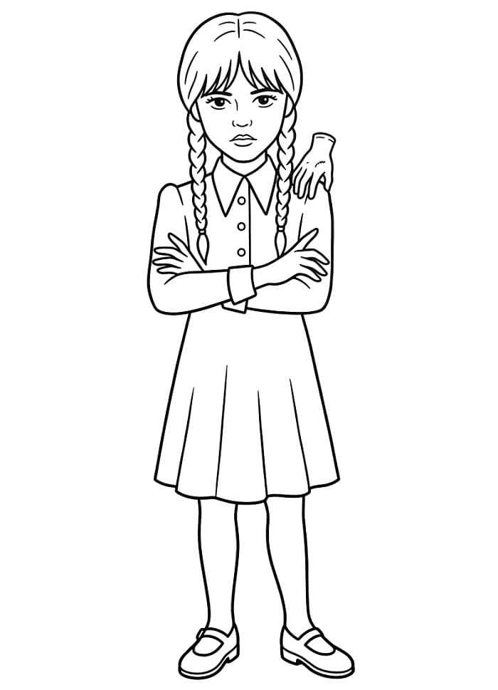Coloriage Dessin Gratuit de Mercredi Addams