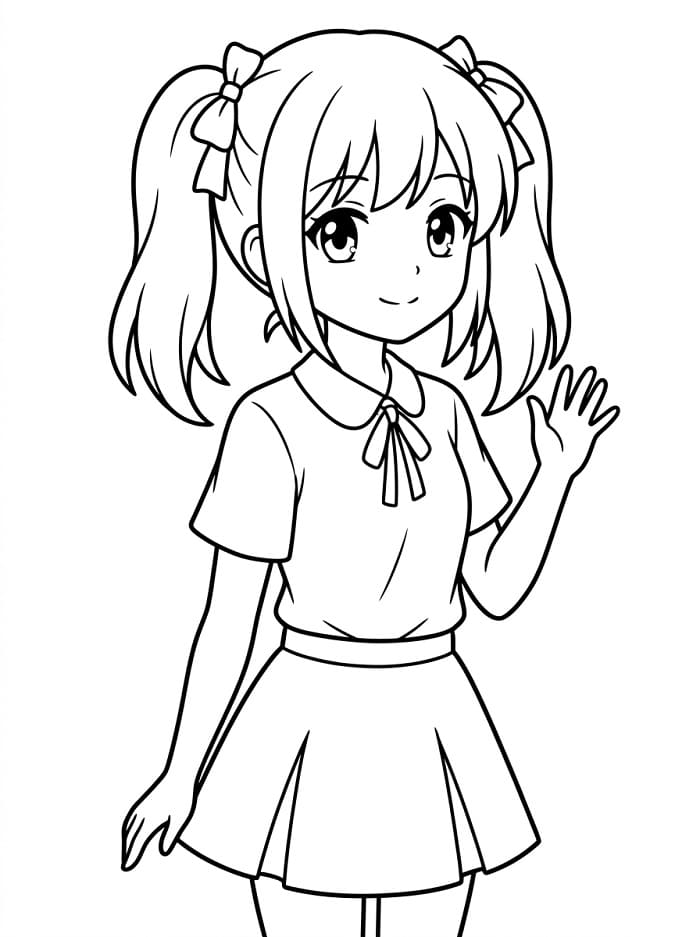 Fille Manga Mignonne coloring page