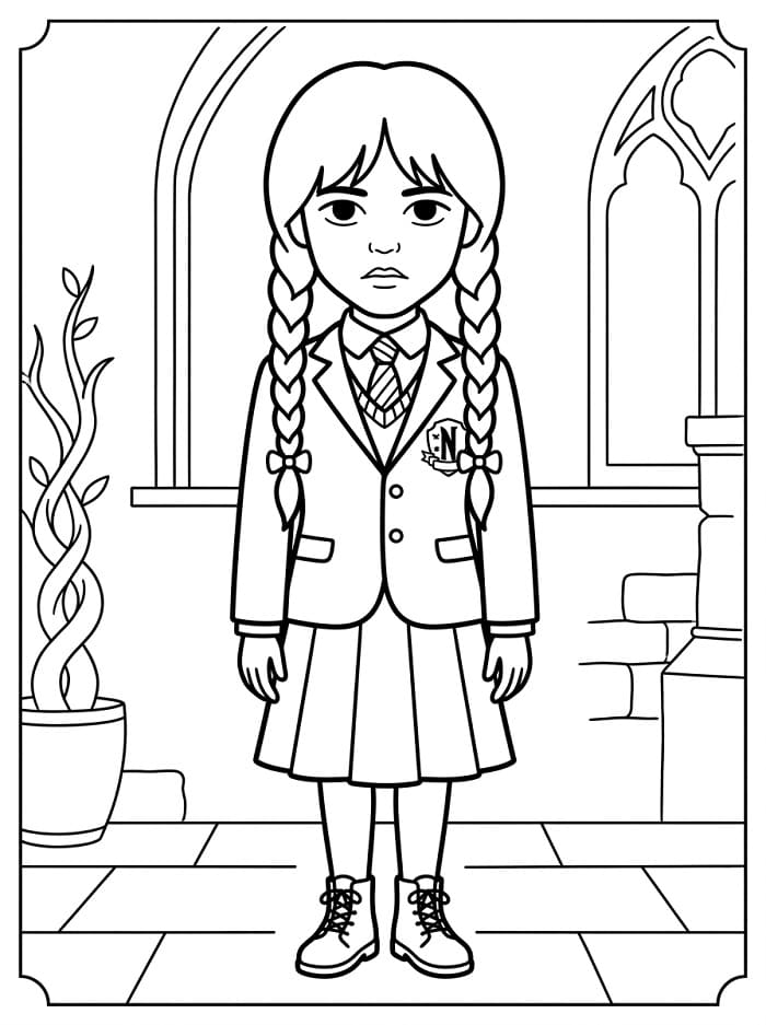 Coloriage Mercredi Addams 6