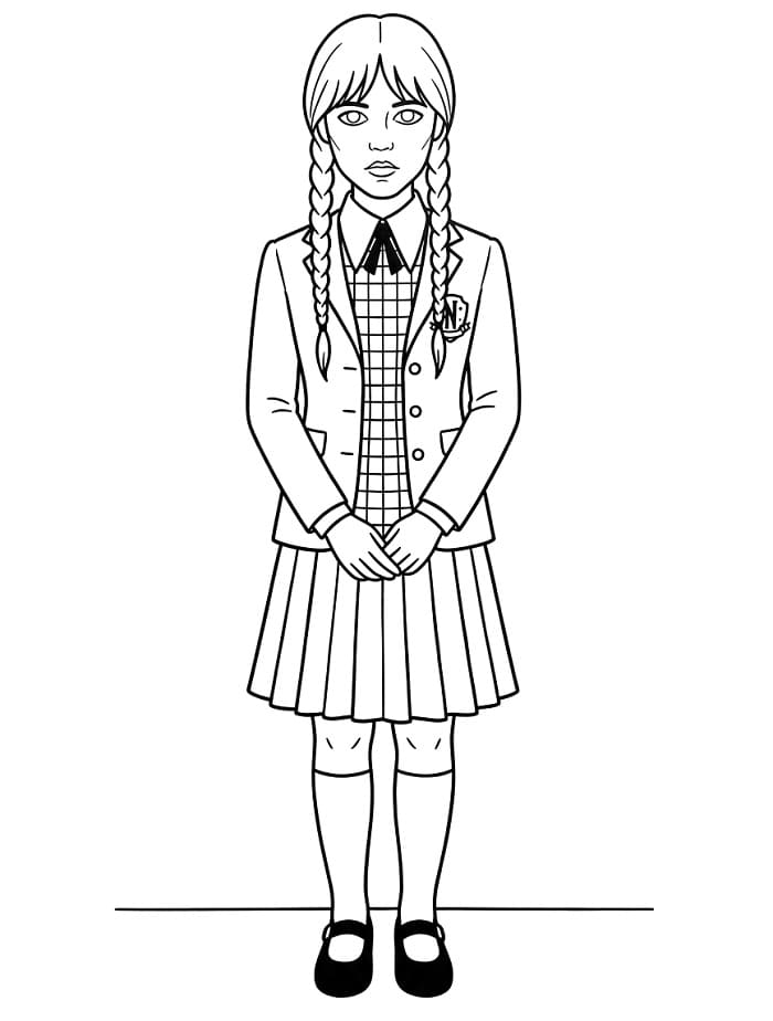 Coloriage Mercredi Addams 7