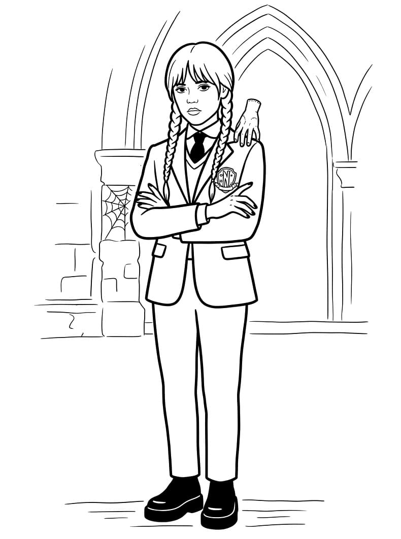 Coloriage Mercredi Addams 8