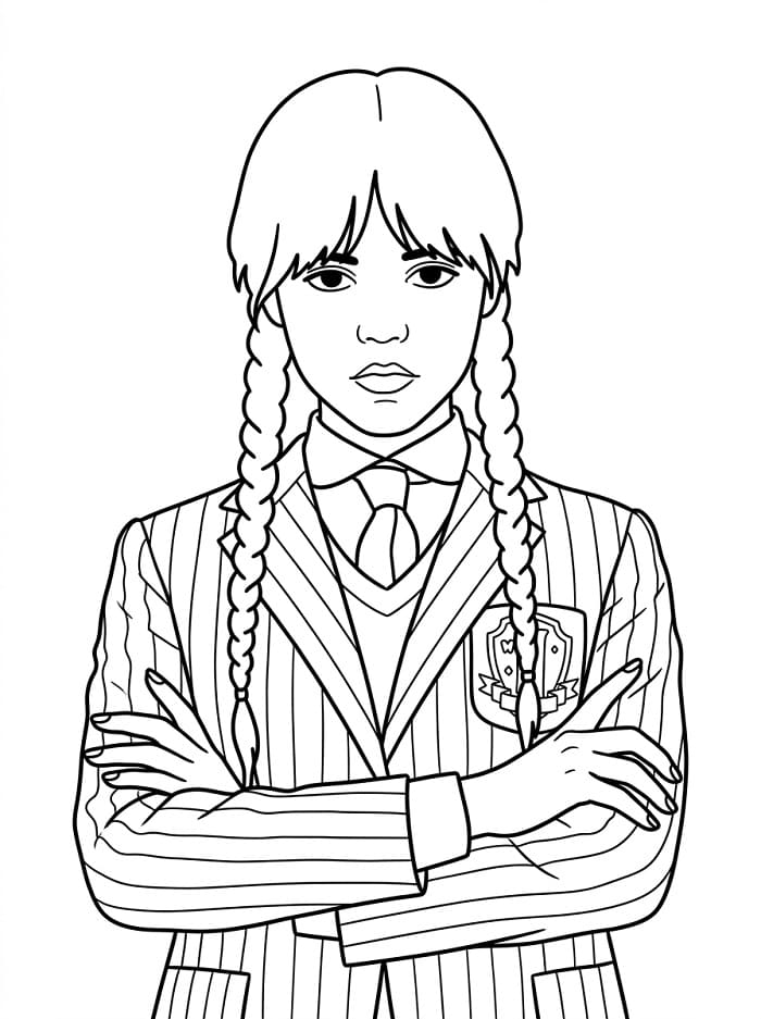 Coloriage Mercredi Addams