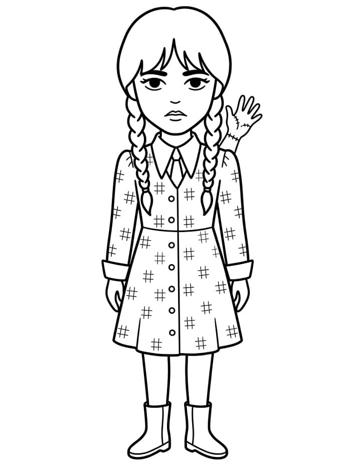 Coloriage Mercredi Addams Pour les Enfants