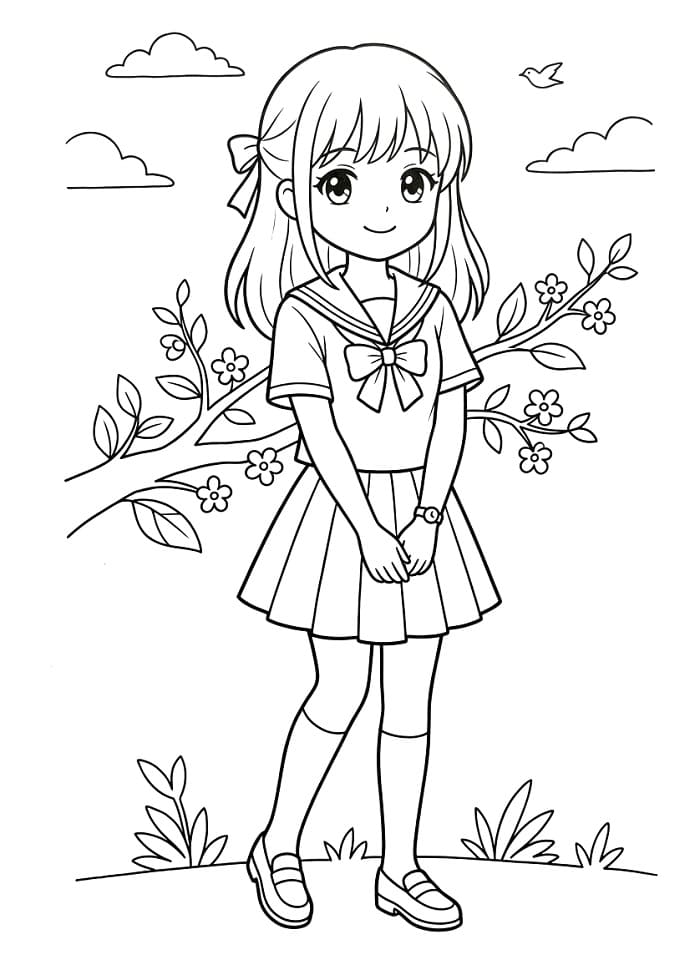 Coloriage Fille Manga