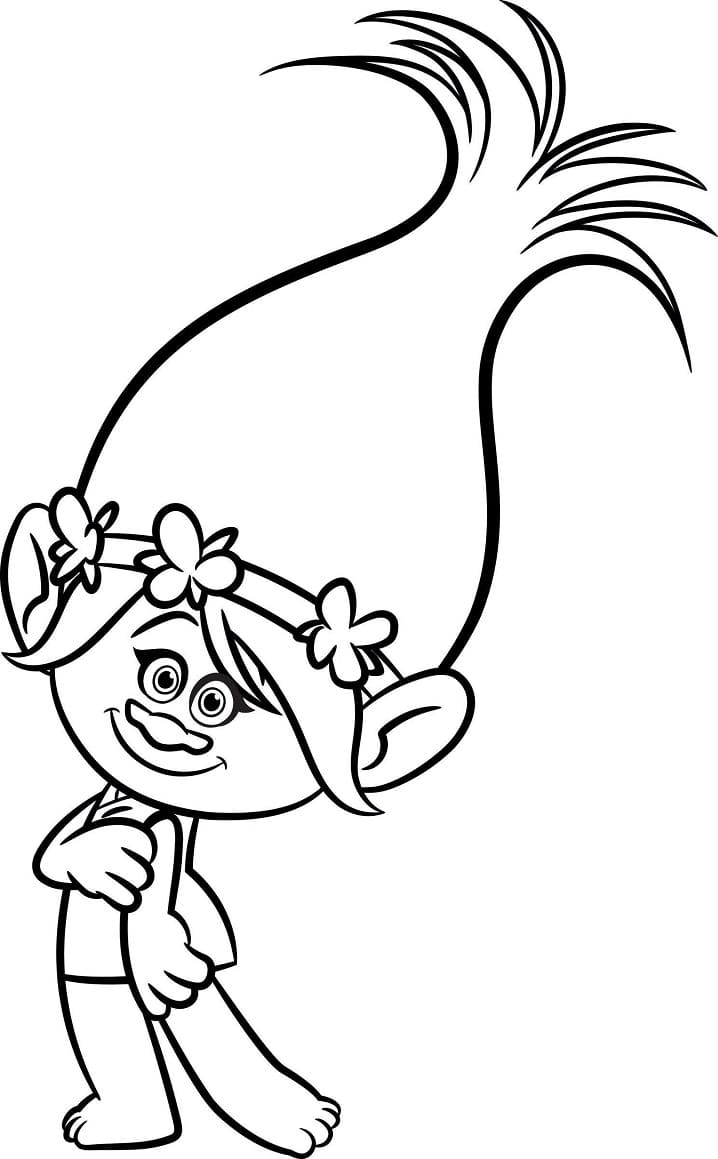 Adorable Princesse Poppy coloring page