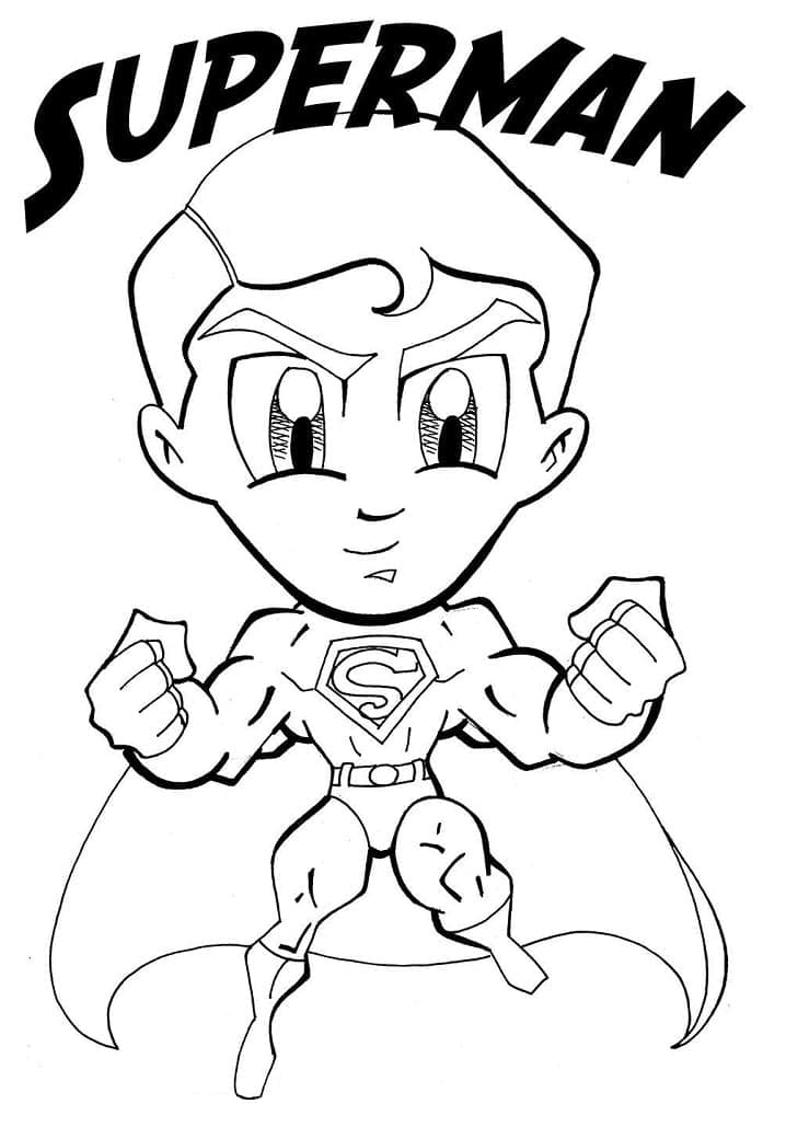 Adorable Superman coloring page