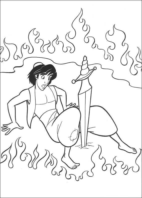 Aladdin avec Épée coloring page