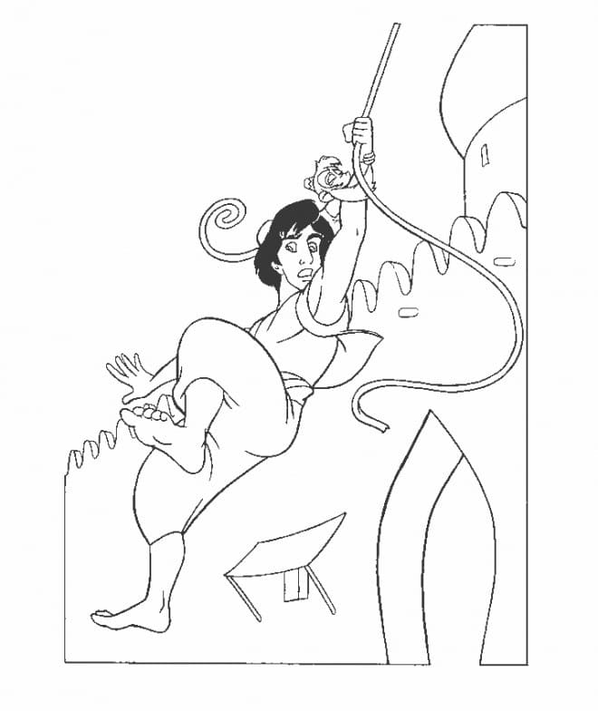 Aladdin est en Danger coloring page