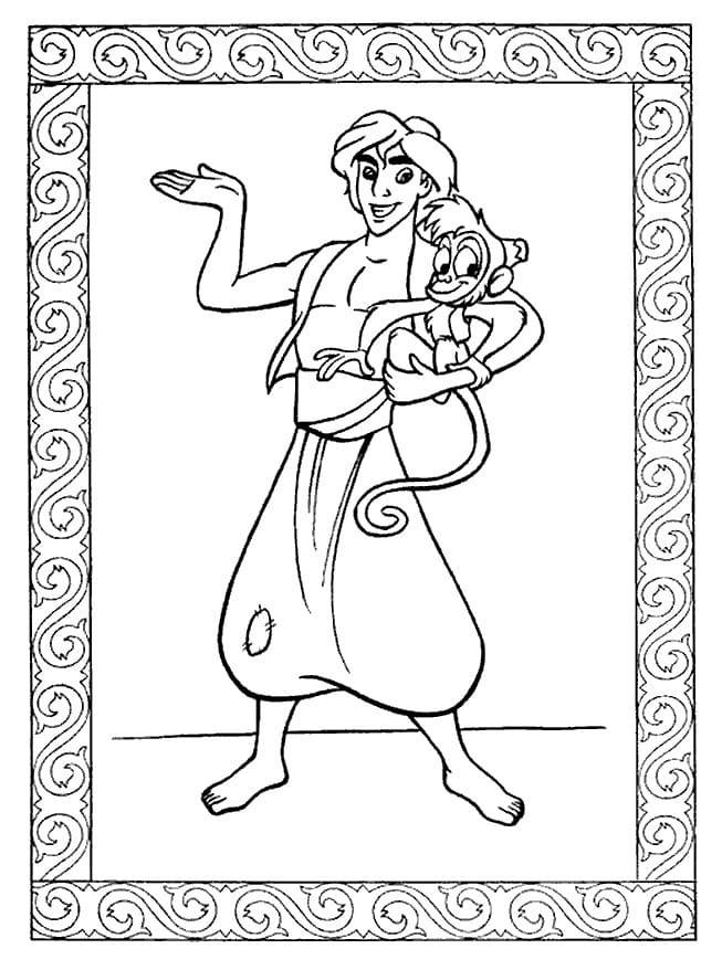 Aladdin et Abu coloring page