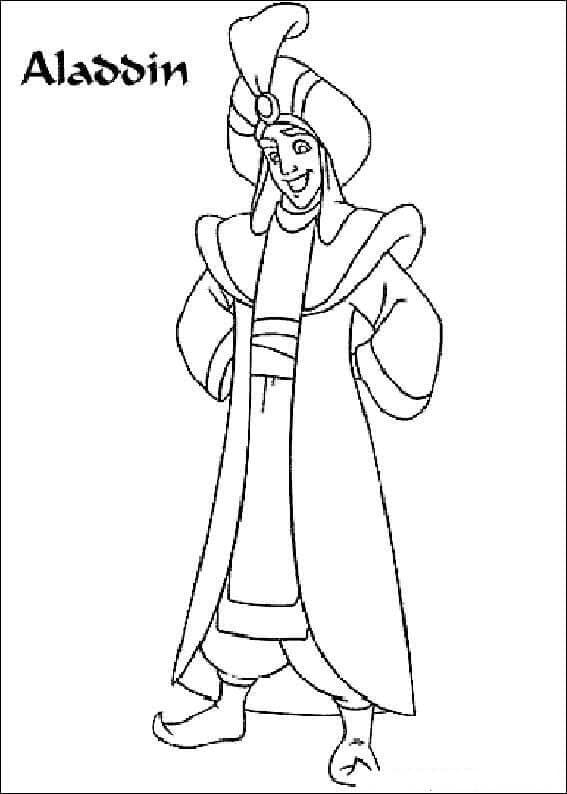 Aladdin Heureux coloring page