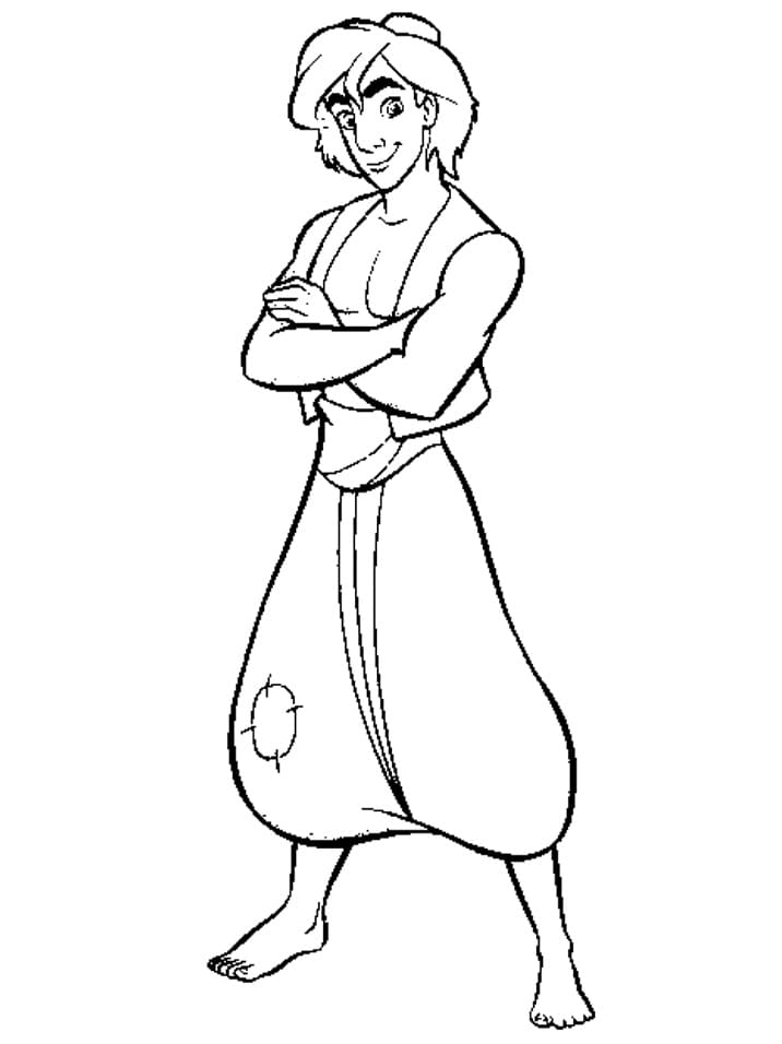 Aladdin Souriant coloring page