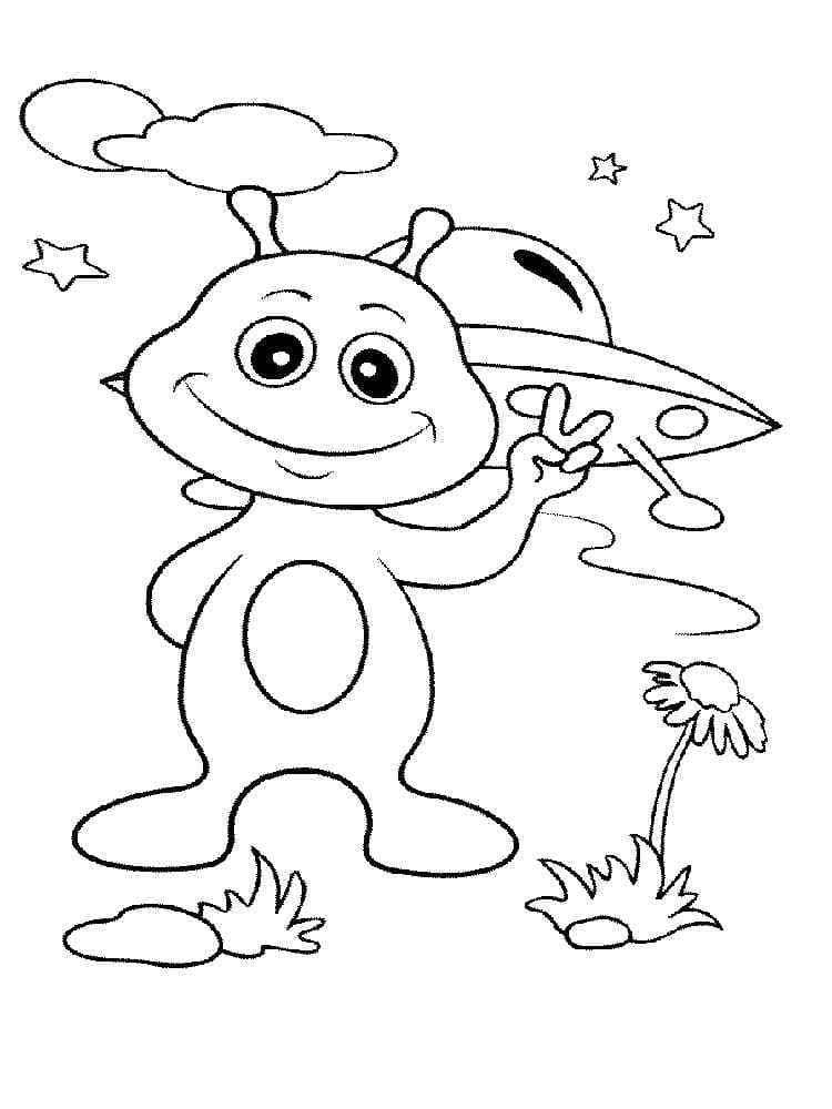 Alien Amical coloring page