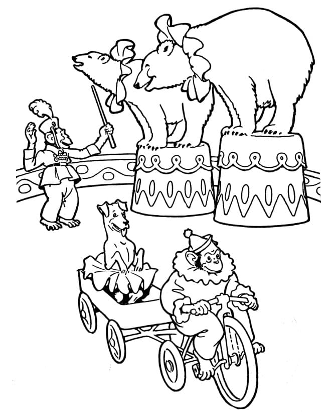 Animaux de Cirque coloring page