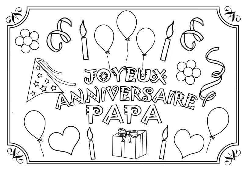 Anniversaire Papa 6 coloring page