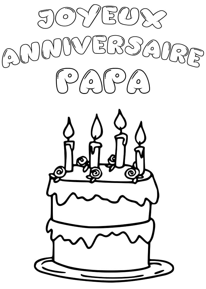 Anniversaire Papa 7 coloring page