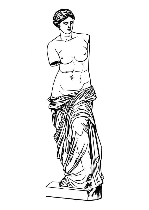 Aphrodite Statue coloring page