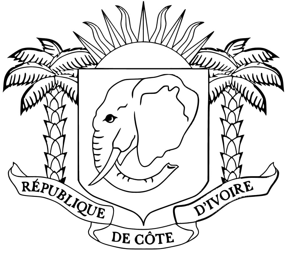 Armoiries de la Côte d’Ivoire coloring page