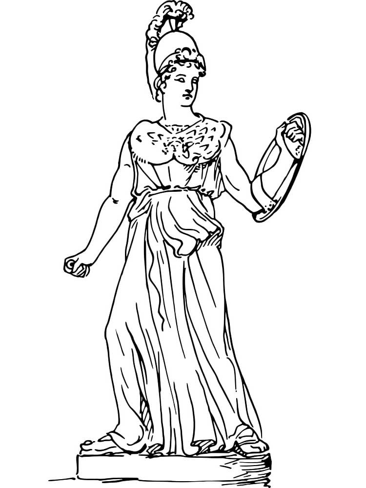 Athéna, Déesse Mythique de la Sagesse coloring page
