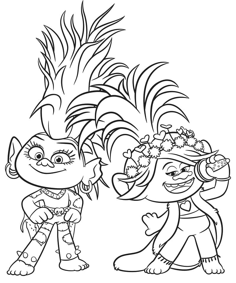 Bard et Princesse Poppy coloring page