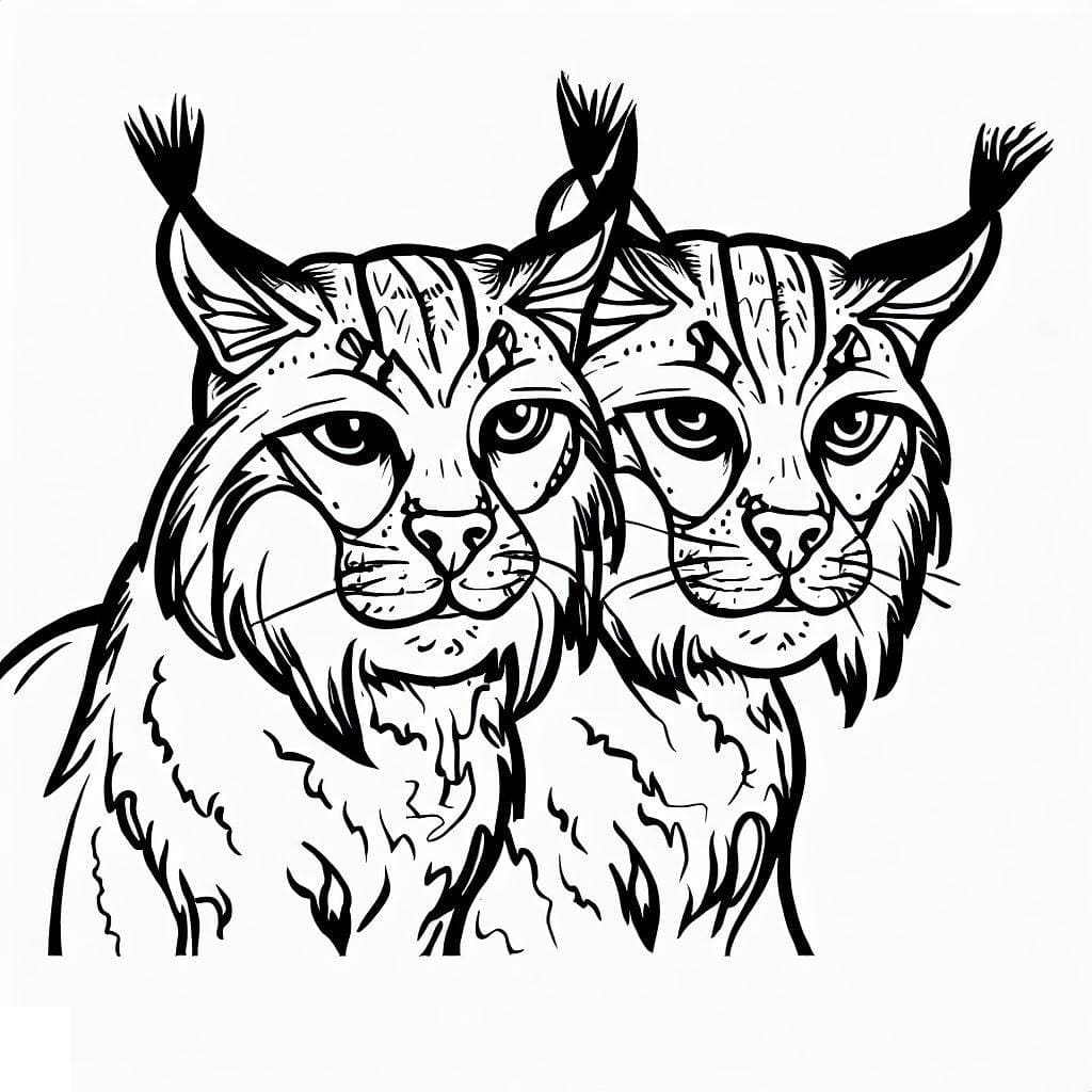 Coloriage Beaux Lynx