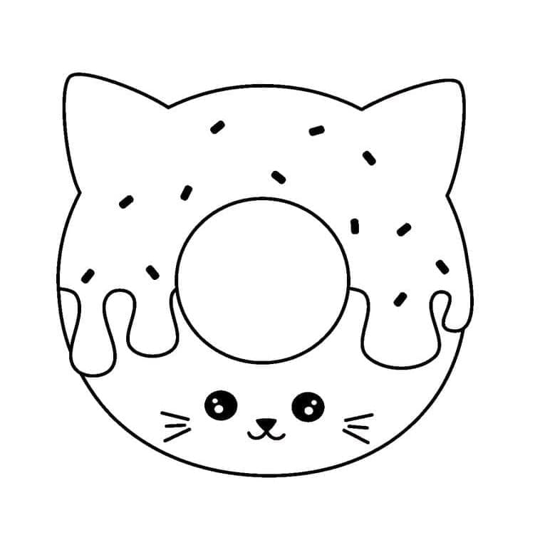 Beignet Kawaii coloring page