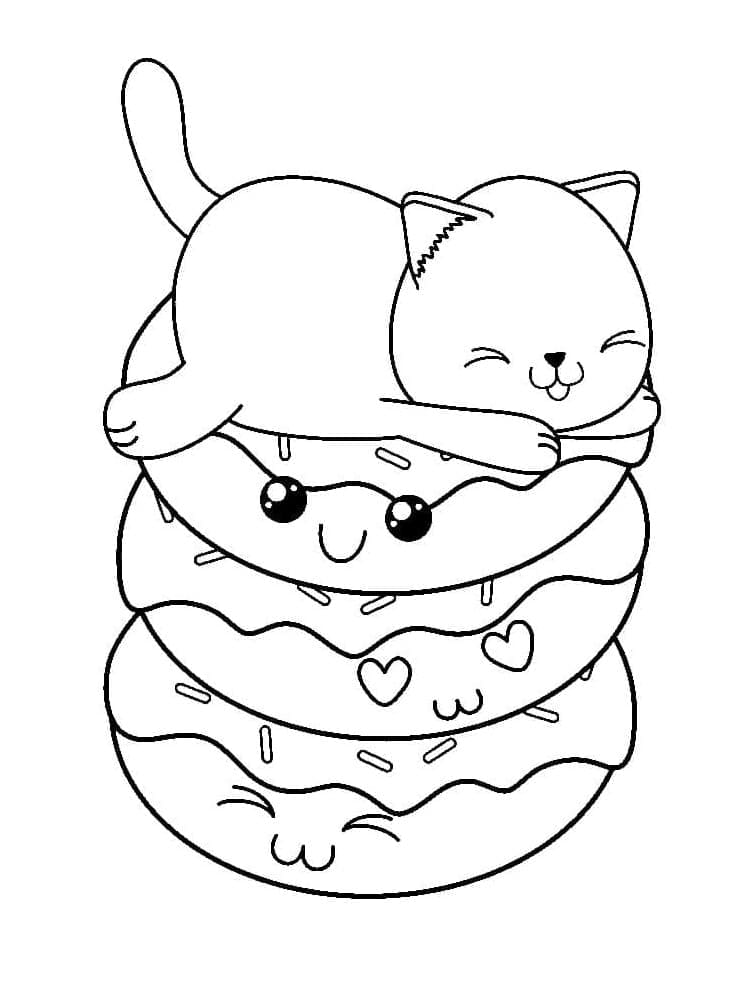 Coloriage Beignets Mignons Et Chaton T l charger Et Imprimer Gratuit Coloriage Beignets Mignons Et Chaton T l charger Et Imprimer Gratuit