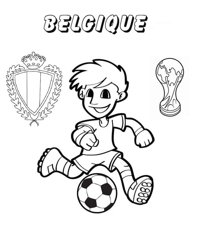 Belgique Football Coupe du Monde coloring page