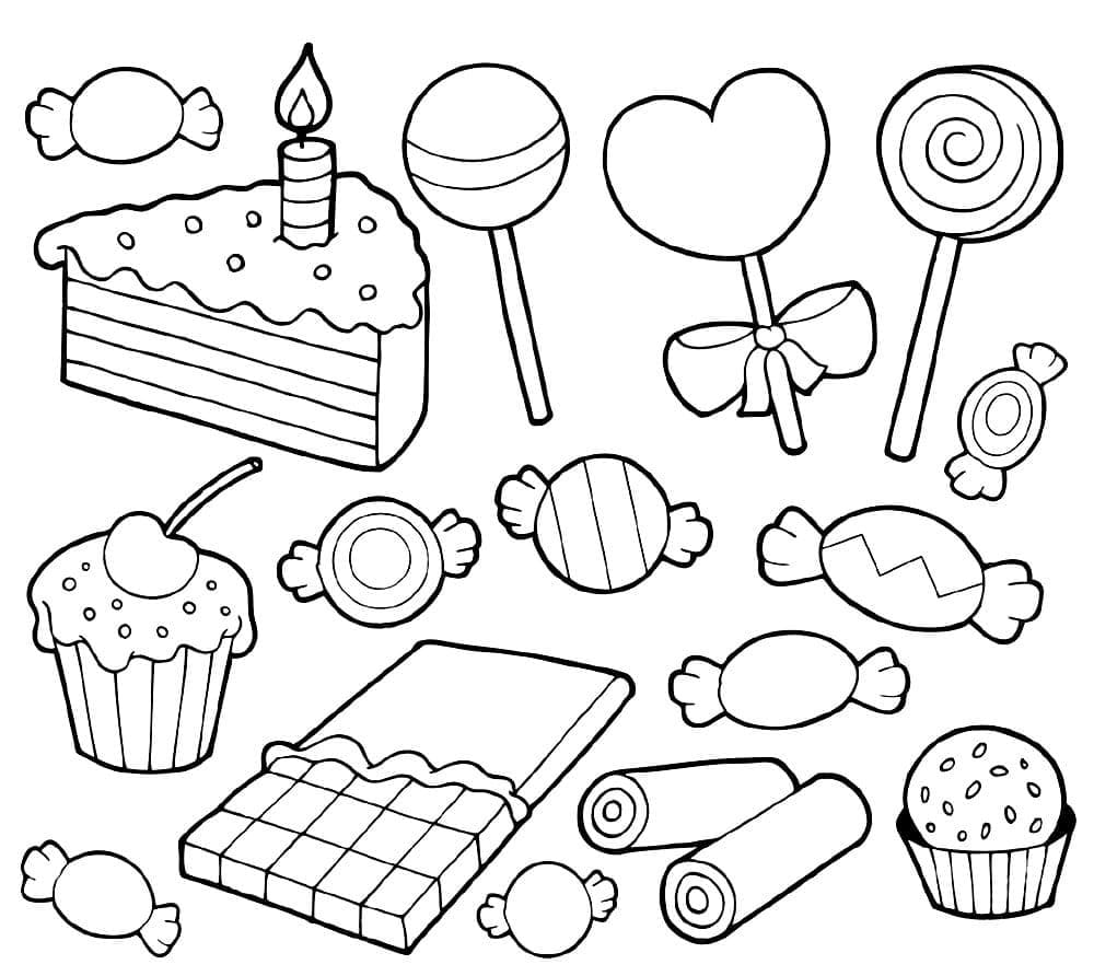 Bonbons d’Anniversaire coloring page