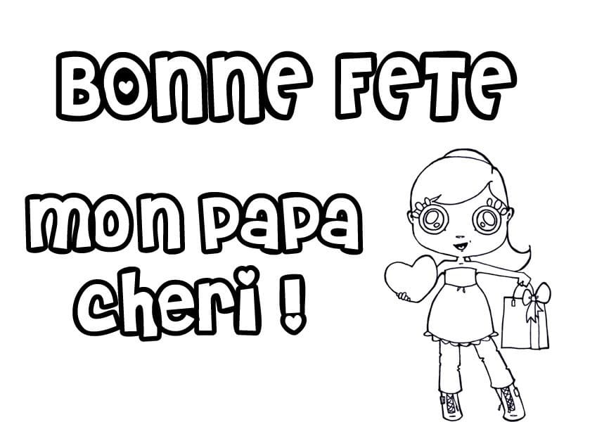 Bonne Fete Mon Papa Cheri coloring page
