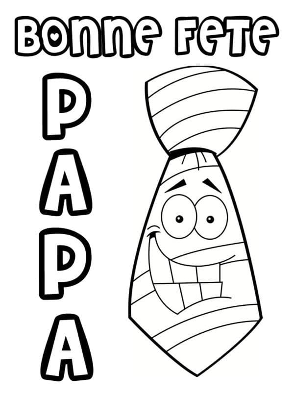 Bonne Fête Papa avec Cravate coloring page