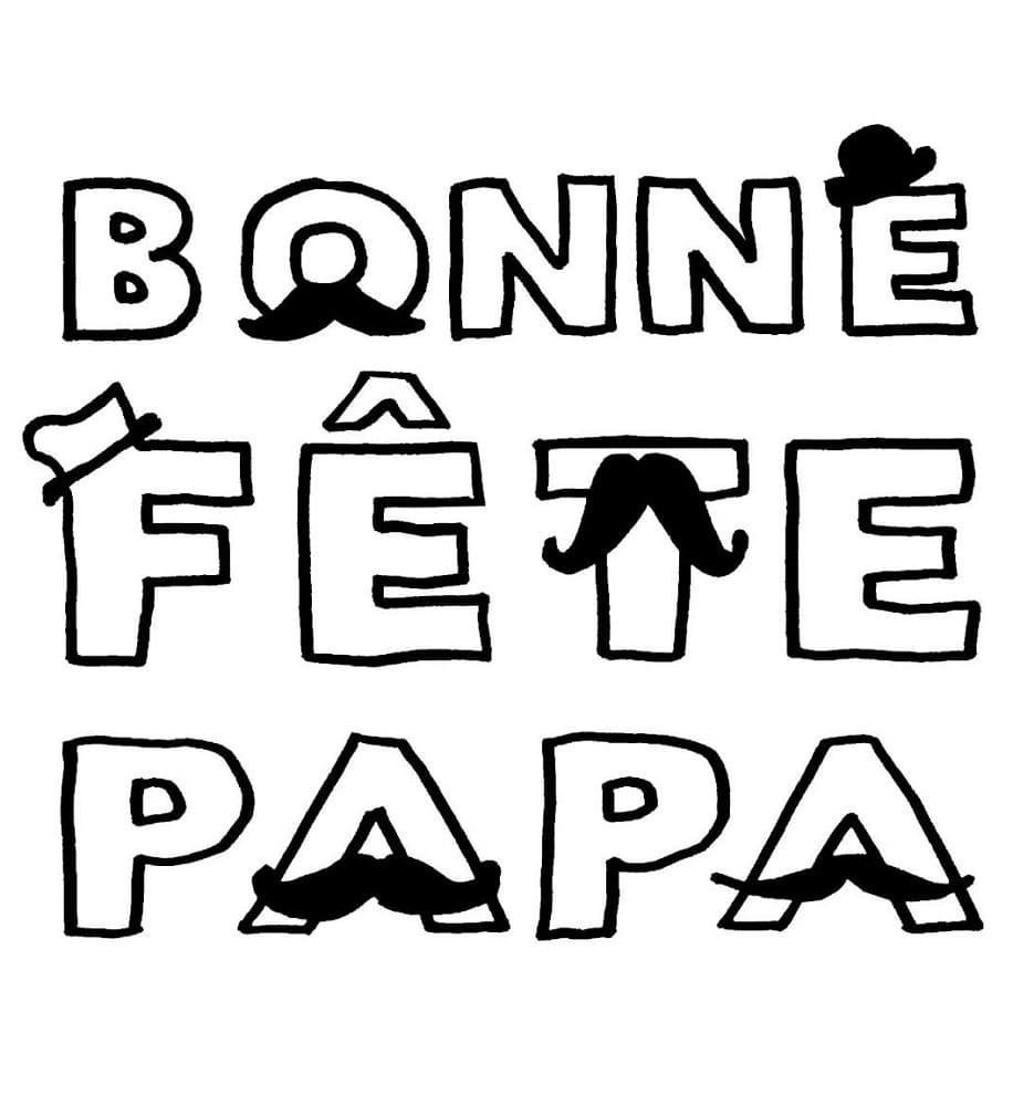 Bonne Fête Papa avec Moustaches coloring page