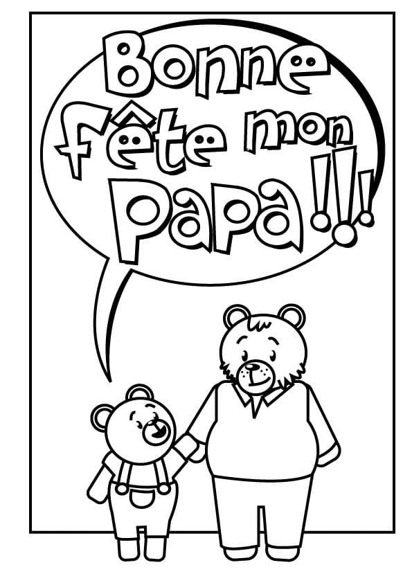 Bonne Fête Papa Pour Enfants coloring page