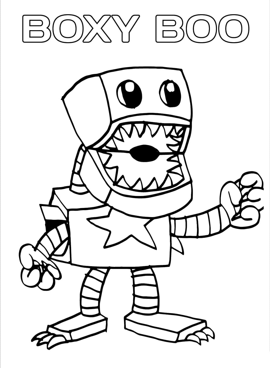 Boxy Boo de Poppy Playtime coloring page